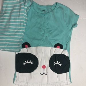 Carters Panda Screen Tee 2 Piece Pajama Set